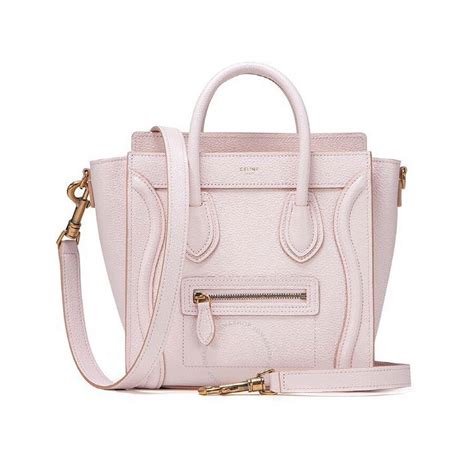 celine nano pink|CELINE Drummed Calfskin Nano Luggage Pale Pink.